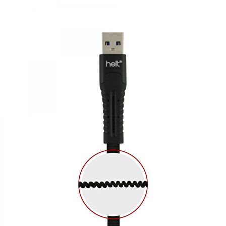 Helt HT-DC02 İp Örgü 120 Cm Lightning Şarj ve Data Kablosu