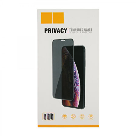 iPhone 6 / 6S Uyumlu Privacy Ön Koruma Temperli Hayalet Cam Ekran Koruyucu (Siyah)