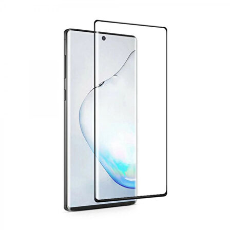 Samsung Galaxy Note 10 Uyumlu Full Glue Temperli Cam Ekran Koruyucu (Siyah)