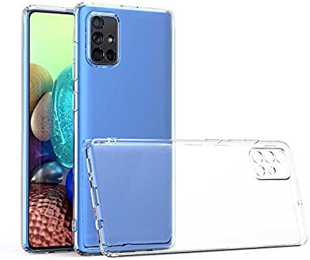 Samsung Galaxy A51 Lux Seri Kamera Korumalı Premium Şeffaf Silikon Kılıf