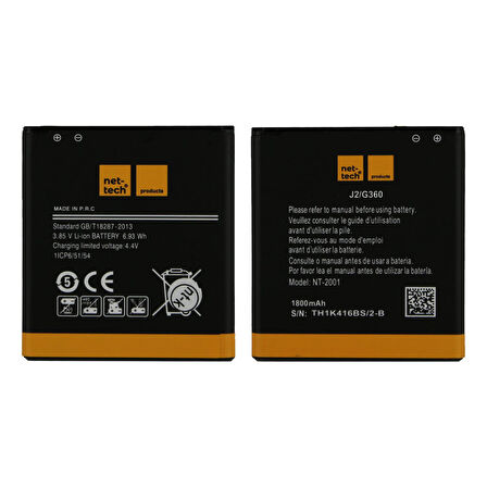 Teknonet Samsung Galaxy J200 J2 Uyumlu Nettech 1800 MAh Batarya NT-32410
