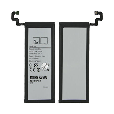 Teknonet Samsung Galaxy N920 Note 5 Uyumlu Nettech 3000 MAh Batarya NT-32429