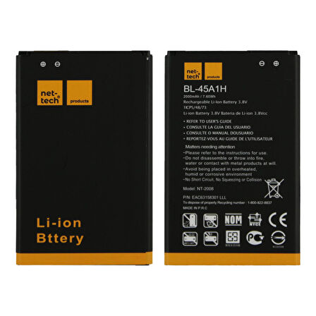 Teknonet LG K10 Uyumlu Nettech BL-45A1F 2000 MAh Batarya NT-32445