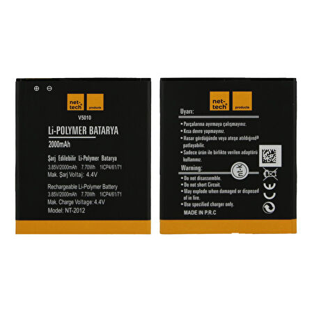 Teknonet Vestel Venüs V3 5010 Uyumlu Nettech NT-2012 2000 MAh Batarya NT-32452