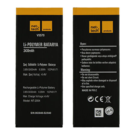 Teknonet Vestel Venüs V3 5570 Uyumlu Nettech NT-32456 2430 MAh Batarya NT-32456