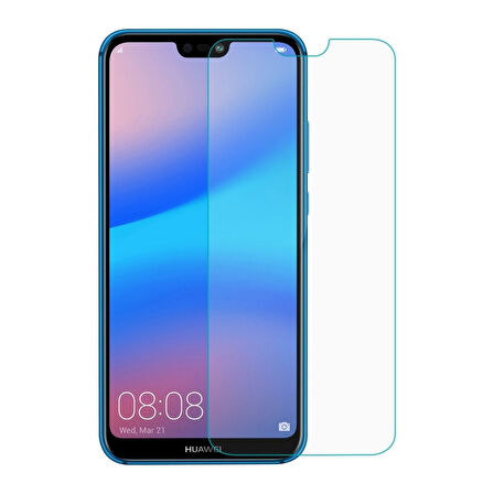Huawei P20 Lite Uyumlu Şeffaf Temperli Cam Ekran Koruyucu