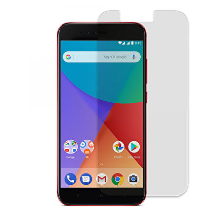 Xiaomi Mi A1 Uyumlu Şeffaf Temperli Cam Ekran Koruyucu