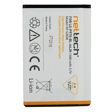 Teknonet LG Optimus Black P970 Uyumlu Nettech 1500 MAh Batarya NT-2485