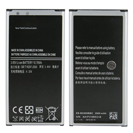 Teknonet Samsung Galaxy G900 S5 Uyumlu Samsung EB-BG900BBC 2850 MAh Batarya NT-3754