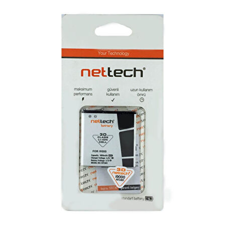 Teknonet Samsung Galaxy I9000 S Uyumlu Nettech NT-5337 1000 MAh Batarya NT-5337
