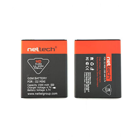 Teknonet General Mobile Discovery 2 Mini Uyumlu Nettech 1500 MAh Batarya NT-10512