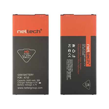 Teknonet Samsung Galaxy A710 A7 2016 Uyumlu Nettech 2900 MAh Batarya NT-14702