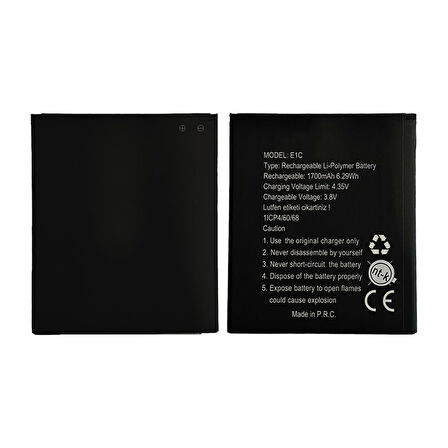 Teknonet Casper Via E1C Uyumlu Casper TLP16088 1700 MAh Batarya NT-21422