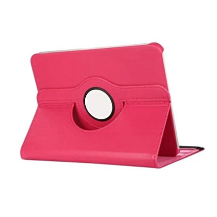 Samsung Galaxy Tab S10 FE Plus 360 Dönen Standlı Kapaklı Kılıf (Pembe)