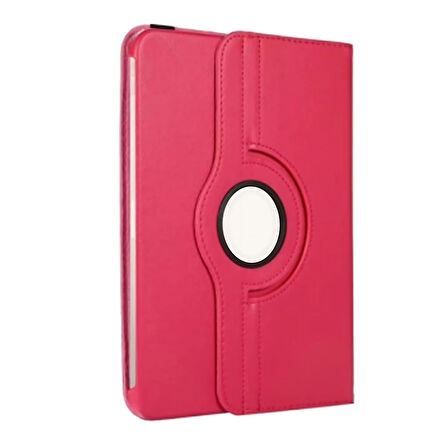 Samsung Galaxy Tab S10 FE Plus 360 Dönen Standlı Kapaklı Kılıf (Pembe)
