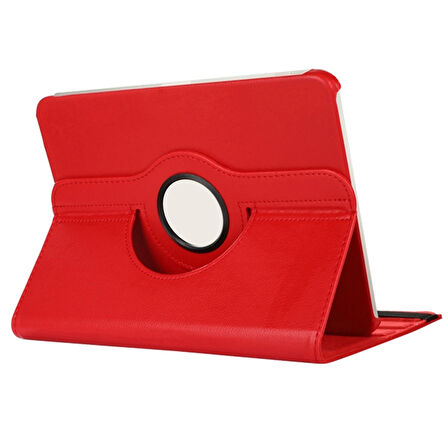 iPad Air 11 M3 360 Dönen Standlı Kapaklı Kılıf (Kırmızı)