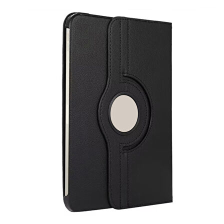 Samsung Galaxy Tab S9 FE Plus 360 Dönen Standlı Kapaklı Kılıf (Siyah)