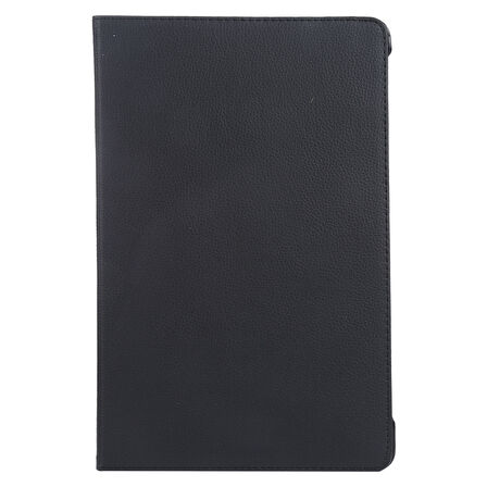 Samsung Galaxy Tab S9 FE Plus 360 Dönen Standlı Kapaklı Kılıf (Siyah)