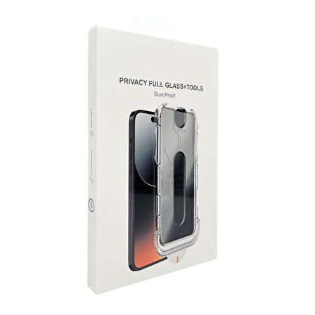 iPhone 17 Kolay Uygulama Aparatlı Dust Proof Privacy Temperli Hayalet Cam Ekran Koruyucu