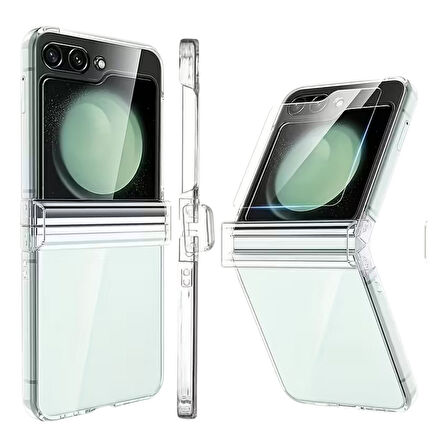 Samsung Galaxy Z Flip 6  Uyumlu Şeffaf Sert PC Kılıf