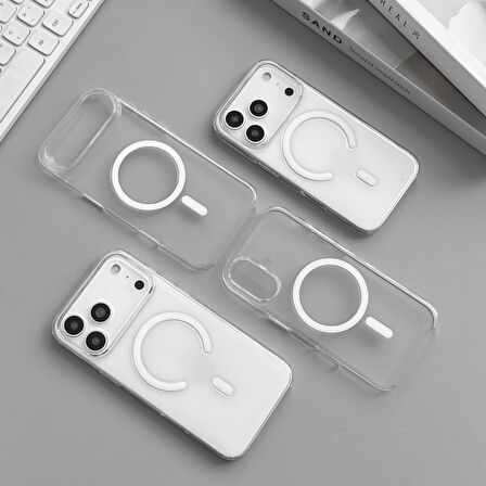 iPhone 17 Pro Magsafe Uyumlu Şeffaf Silikon Kılıf