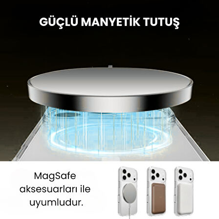 iPhone 17 Magsafe Uyumlu Şeffaf Sert PC Kılıf