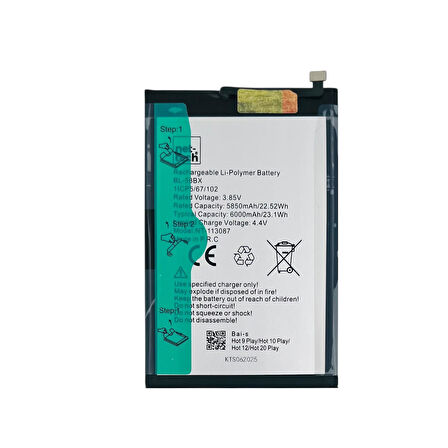 Teknonet İnfinix Hot 9 Play Uyumlu Nettech BL-58BX 6000 MAh Batarya NT-113087