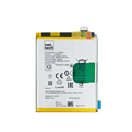 Teknonet Realme 11 PRO Uyumlu Nettech BLPA15 5000 MAh Batarya NT-113073