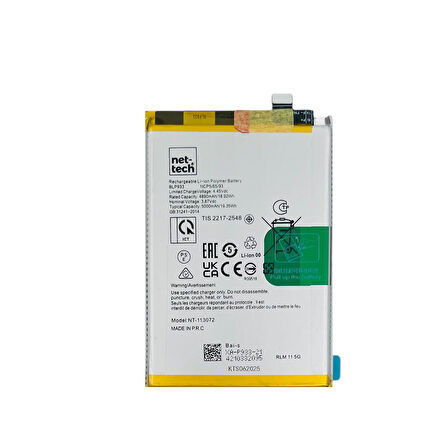Teknonet Realme 11 5G Uyumlu Nettech BLP933 5000 MAh Batarya NT-113072