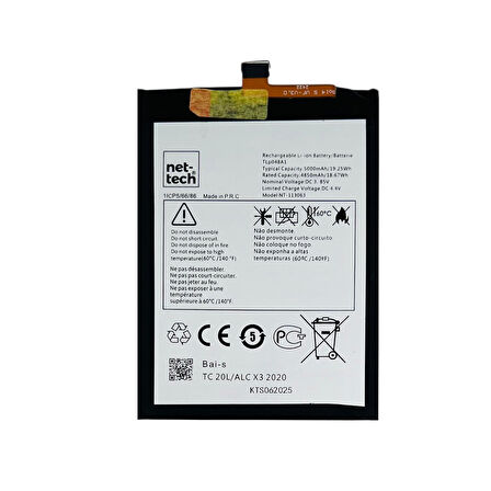 Teknonet Tcl 20 L Uyumlu Nettech TLP048A1 5000 MAh Batarya NT-113063
