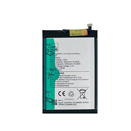 Teknonet Tecno Spark 10 Pro Uyumlu Nettech BL-49ST 5000 MAh Batarya NT-113048