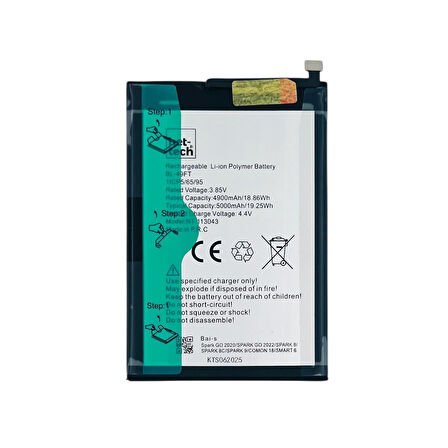 Teknonet Tecno Spark Go Uyumlu Nettech BL-49FT 5000 MAh Batarya NT-113043