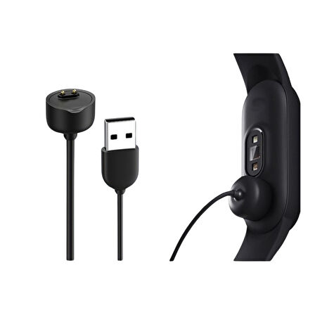 Xiaomi Mi Band 5 / 6 Manyetik Şarj Kablosu (Siyah)