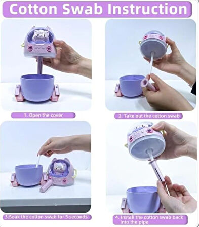 Mini Kedi Şekilli LED Işıklı 220ml Hava Nemlendirici (Pembe)