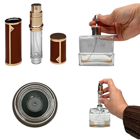 Nettech Deri Ev-Ofis-Okul Cep Tipi 5 ML Parfüm Şişesi NT-111764