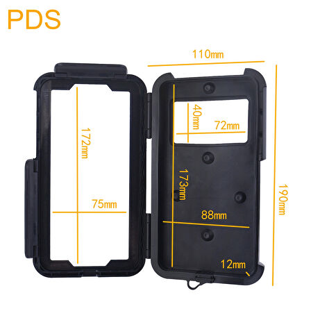 PDS-MT5 Su Geçirmez Bisiklet-Motosiklet Telefon Tutucu (Siyah)