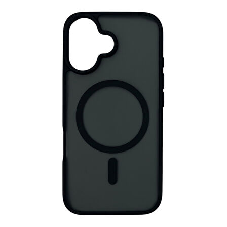 iPhone 16 Lüks Mat Magsafe Uyumlu Manyetik Silikon Kılıf(Siyah)