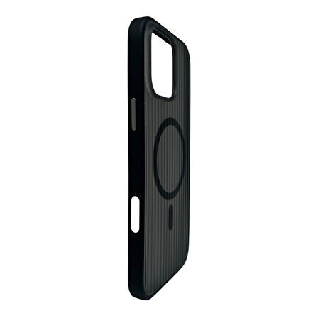 iPhone 16 Pro Max Mat Magsafe Uyumlu Manyetik Silikon Kılıf (Siyah)