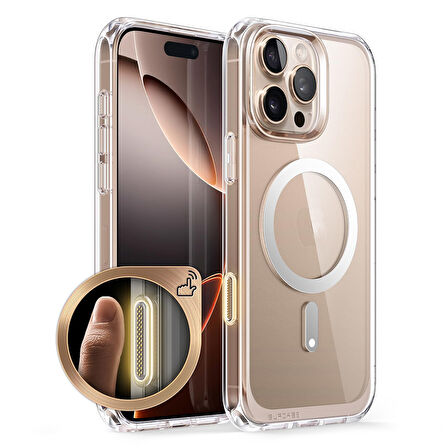 iPhone 16 Pro Max N-Series 061 Magsafe Uyumlu Şeffaf Manyetik Silikon Kılıf