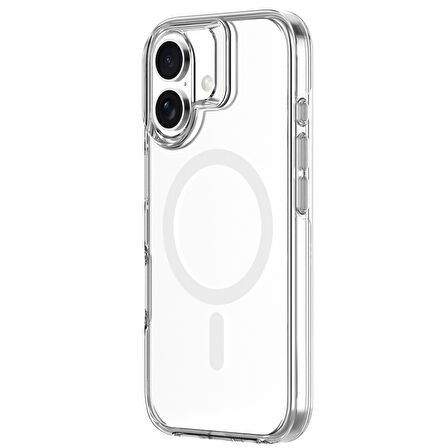 iPhone 16 N-Series 061 Magsafe Uyumlu Şeffaf Manyetik Silikon Kılıf