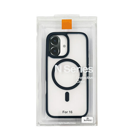 iPhone 16 N-Series 060 Magsafe Uyumlu Manyetik Silikon Kılıf (Mavi)