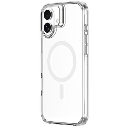 iPhone 16 Plus Neo Hybrid Magsafe Şarj Özellikli Şeffaf Manyetik Silikon Kılıf