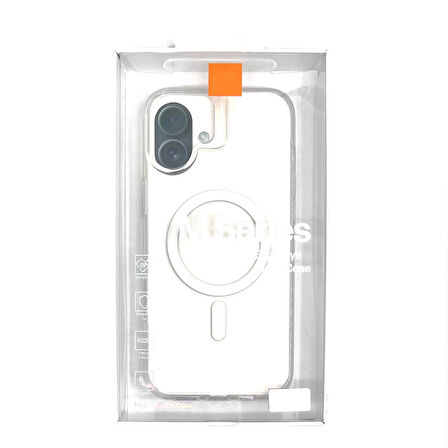 iPhone 16 Plus Neo Hybrid Magsafe Şarj Özellikli Şeffaf Manyetik Silikon Kılıf