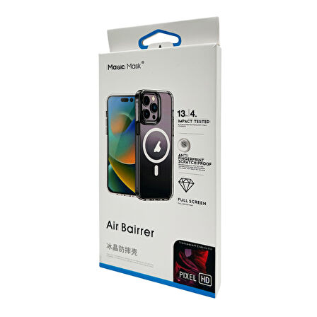 iPhone 16 Pro Max Magic Mask Air Bairrer Seri Magsafe Uyumlu Şeffaf Manyetik Silikon Kılıf
