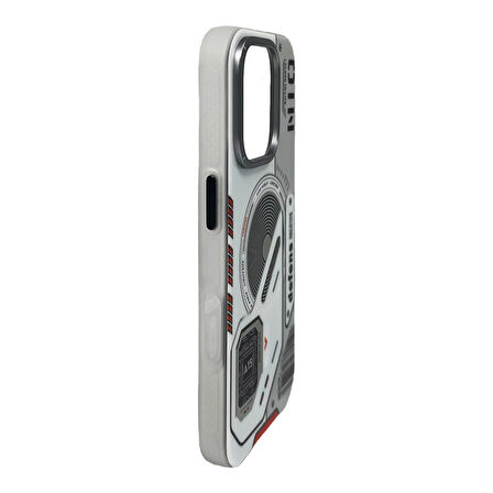 iPhone 16 Pro Uyumlu Nio Magsafe Matte Armor Kılıf (Beyaz)