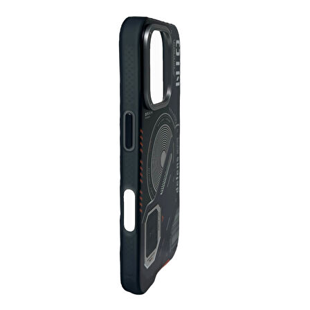 iPhone 16 Pro Uyumlu Nio Magsafe Matte Armor Kılıf (Siyah)