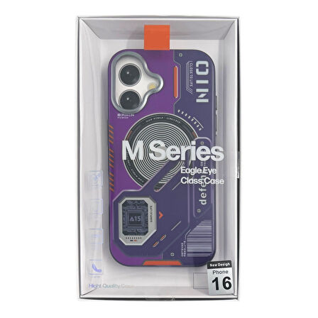 iPhone 16 Uyumlu Nio Magsafe Matte Armor Kılıf (Mor)