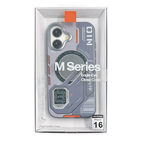 iPhone 16 Uyumlu Nio Magsafe Matte Armor Kılıf (Gri)