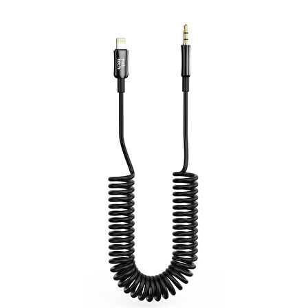 Nettech NT-AC10 Plastik 100 Cm Jack To Lightning Aux Kablo (Siyah)