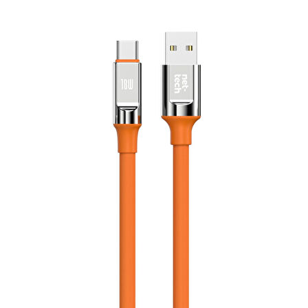 Nettech NT-DC27 18W Plastik 100 Cm Type-C Şarj ve Data Kablosu NT-108289